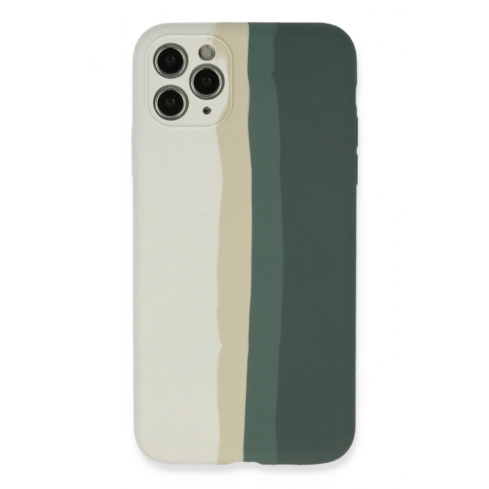 Durukar®  iPhone 11 Pro Kılıf Ebruli Lansman Silikon - Beyaz-Gri