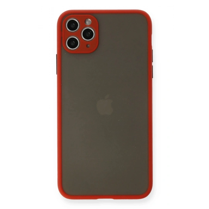 Durukar®  iPhone 11 Pro Max Kılıf Montreal Silikon Kapak - Kırmızı