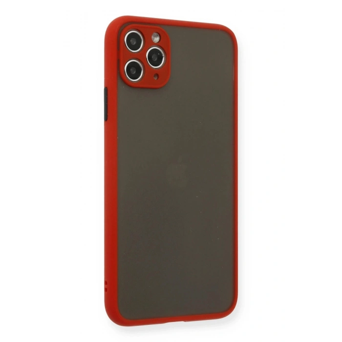Durukar®  iPhone 11 Pro Max Kılıf Montreal Silikon Kapak - Kırmızı