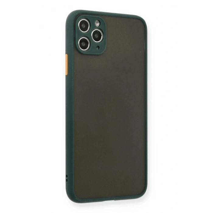 Durukar®  iPhone 11 Pro Max Kılıf Montreal Silikon Kapak - Yeşil
