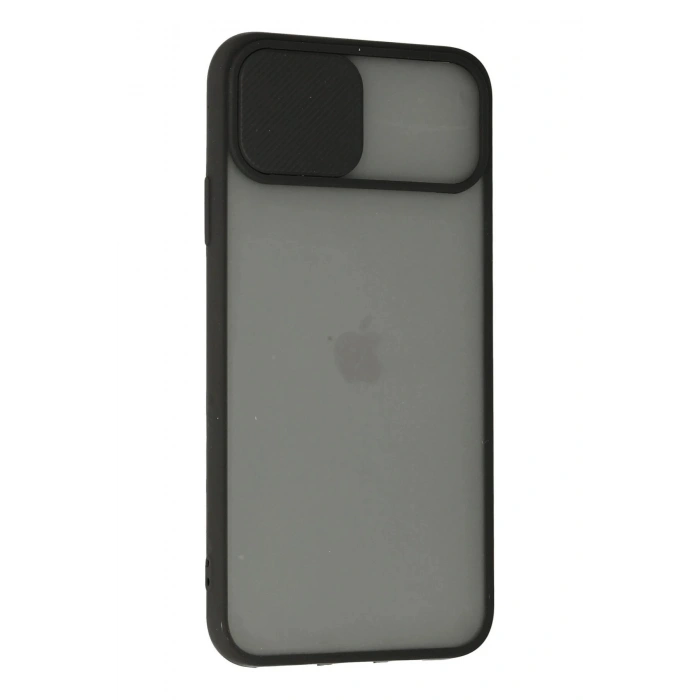 Durukar®  iPhone 11 Pro Max Kılıf Palm Buzlu Kamera Sürgülü Silikon - Siyah