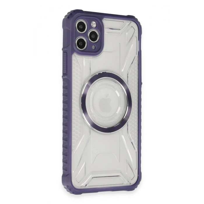 Durukar®  iPhone 11 Pro Max Kılıf Prag Magneticsafe Kapak - Derin Mor