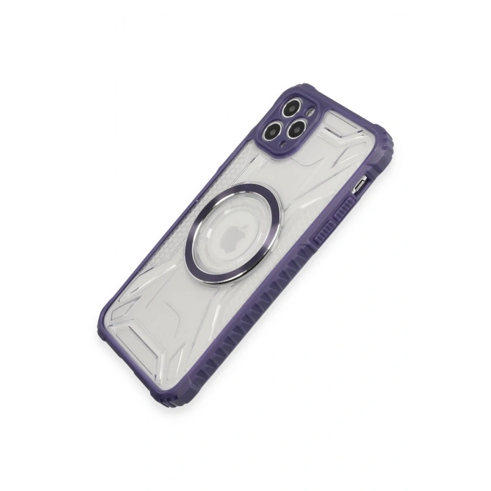 Durukar®  iPhone 11 Pro Max Kılıf Prag Magneticsafe Kapak - Derin Mor
