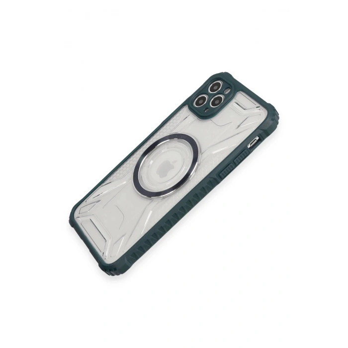 Durukar®  iPhone 11 Pro Max Kılıf Prag Magneticsafe Kapak - Koyu Yeşil