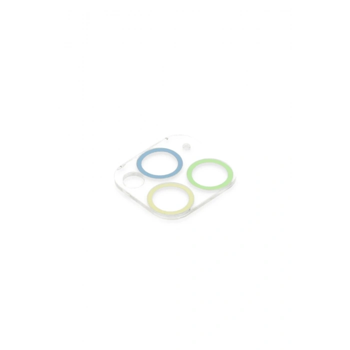 Mey İthalat®  iPhone 11 Pro Max Renkli Kamera Lens Koruma Cam - Yeşil-Sarı