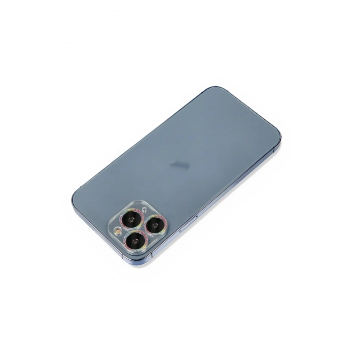 Durukar®  iPhone 11 Pro Shine Kamera Lens Koruma Cam - Rainbow