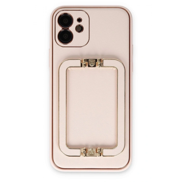 Durukar®  iPhone 12 Kılıf Coco Elit Kapak - Pudra