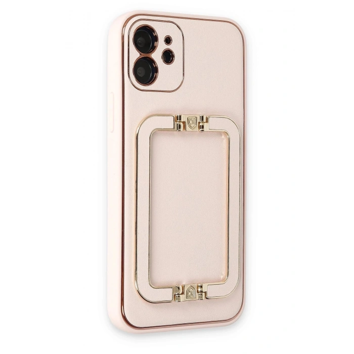 Durukar®  iPhone 12 Kılıf Coco Elit Kapak - Pudra