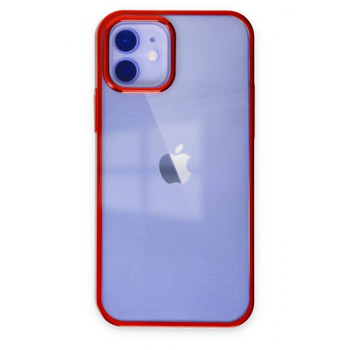 Mey İthalat®  iPhone 12 Kılıf Element Silikon - Kırmızı