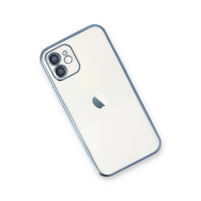 Durukar®  iPhone 12 Kılıf  Lensli Silikon - Açık Mavi