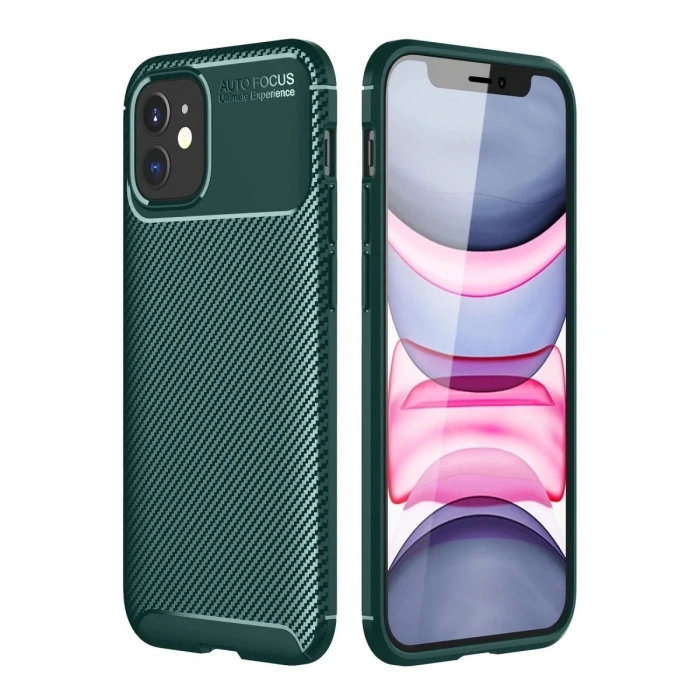 Durukar®  iPhone 12 Mini Kılıf Auto Focus Karbon Kapak - Yeşil