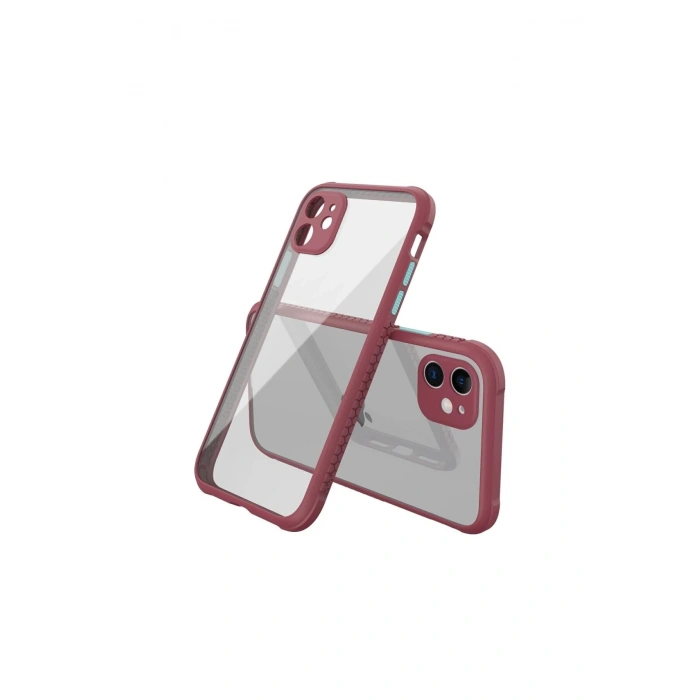 Durukar®  iPhone 12 Mini Kılıf Miami Şeffaf Silikon - Fuşya