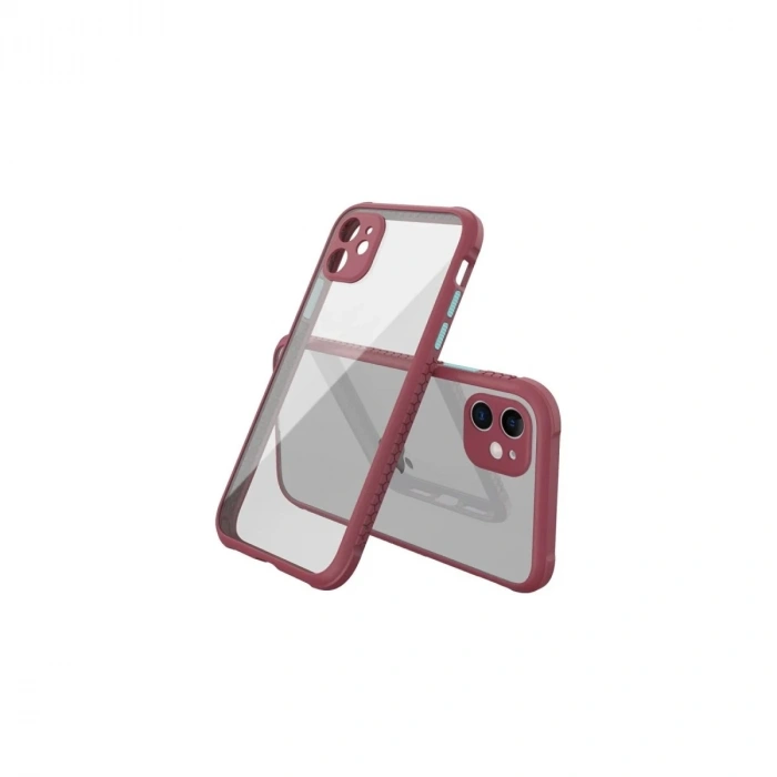 Durukar®  iPhone 12 Mini Kılıf Miami Şeffaf Silikon - Fuşya
