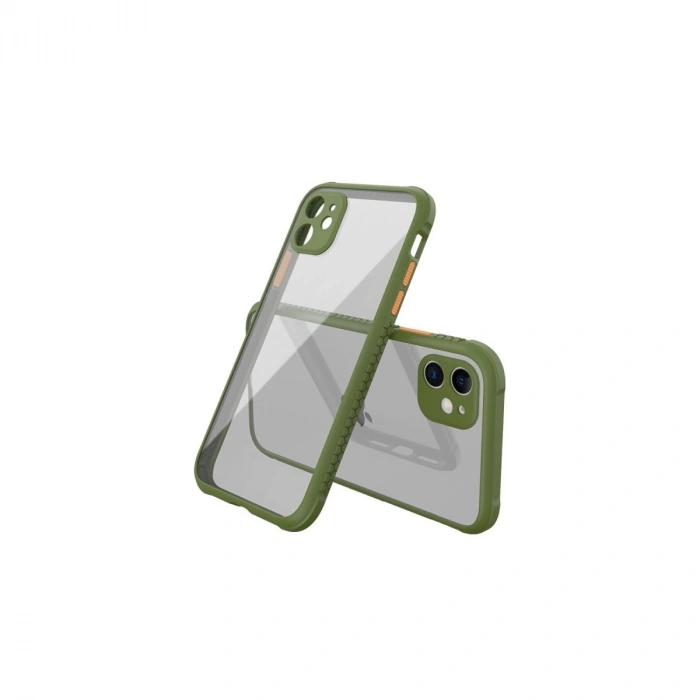 Durukar®  iPhone 12 Mini Kılıf Miami Şeffaf Silikon - Koyu Yeşil