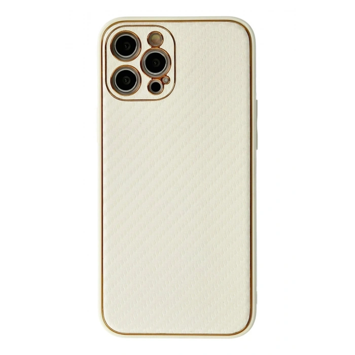Durukar®  iPhone 12 Pro Kılıf Coco Karbon Silikon - Beyaz