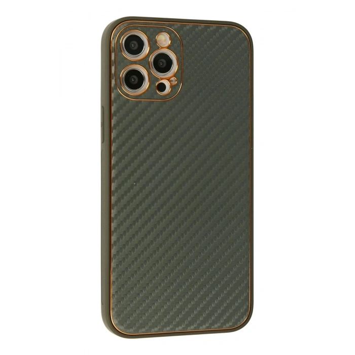 Durukar®  iPhone 12 Pro Kılıf Coco Karbon Silikon - Füme