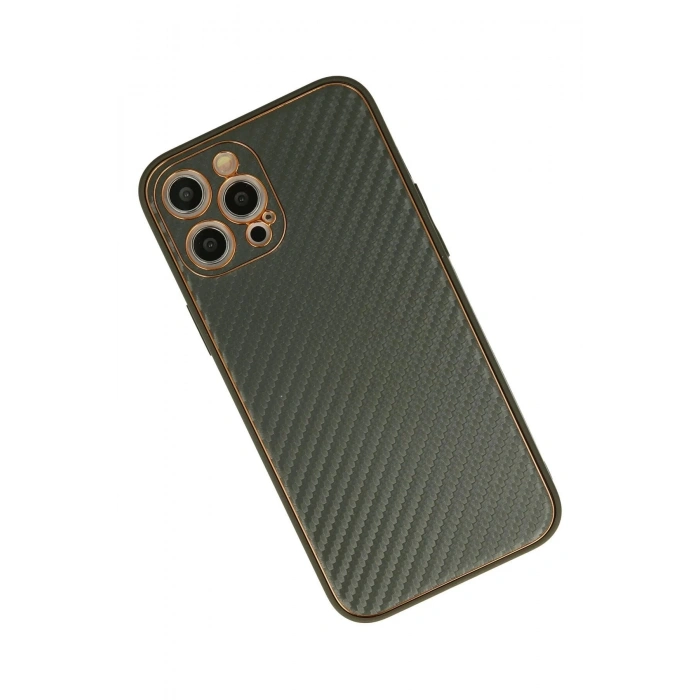 Durukar®  iPhone 12 Pro Kılıf Coco Karbon Silikon - Füme