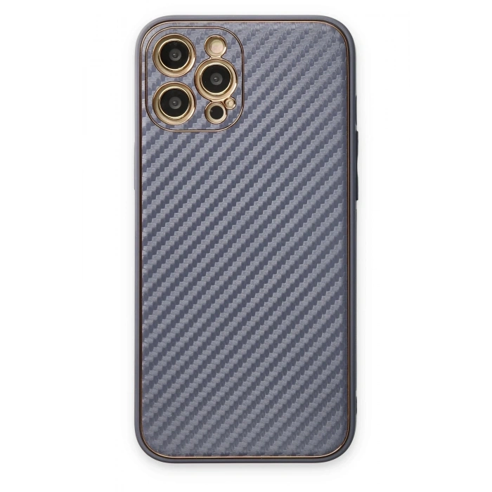 Durukar®  iPhone 12 Pro Kılıf Coco Karbon Silikon - Gri