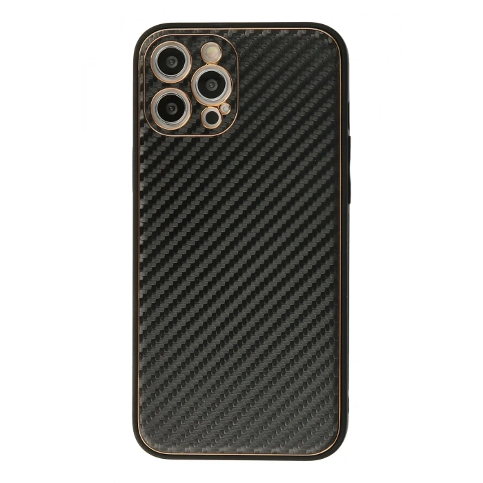 Durukar®  iPhone 12 Pro Kılıf Coco Karbon Silikon - Siyah