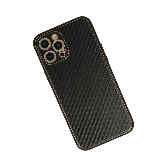 Durukar®  iPhone 12 Pro Kılıf Coco Karbon Silikon - Siyah