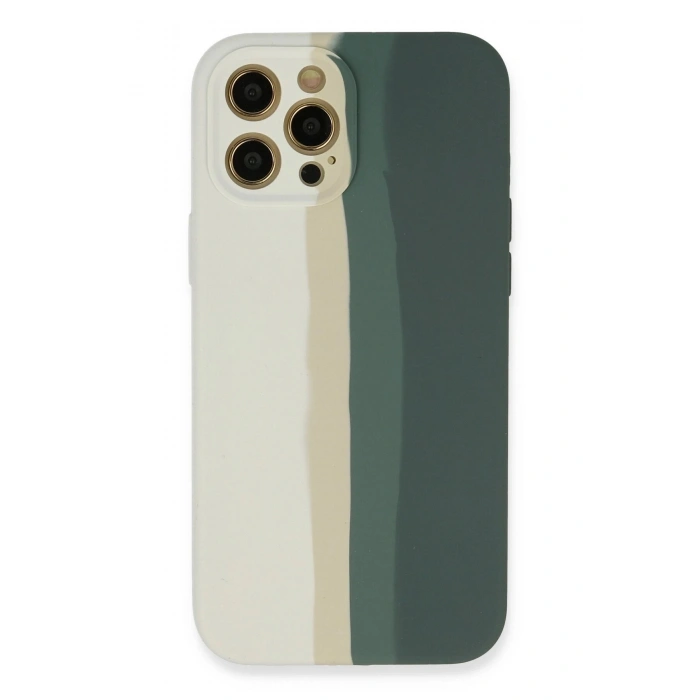 Durukar®  iPhone 12 Pro Kılıf Ebruli Lansman Silikon - Beyaz-Gri