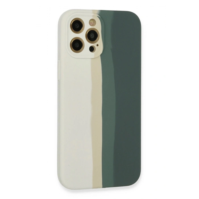 Durukar®  iPhone 12 Pro Kılıf Ebruli Lansman Silikon - Beyaz-Gri