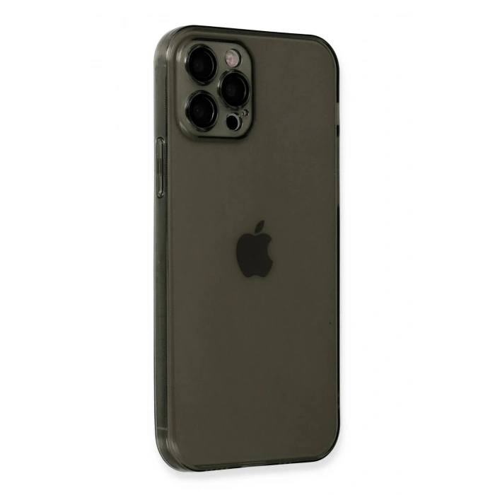 Mey İthalat®  iPhone 12 Pro Kılıf Fly Lens Silikon - Siyah