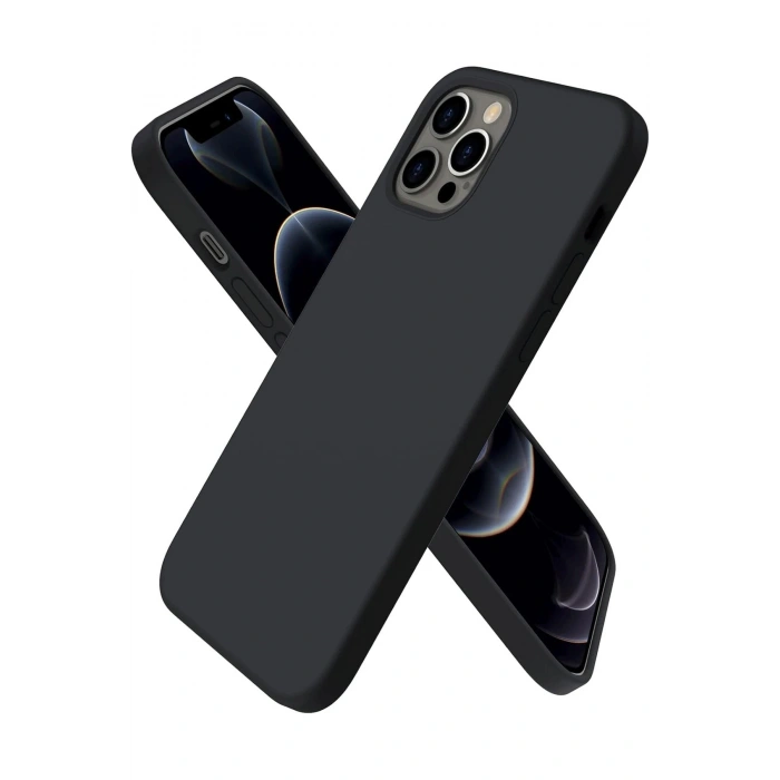 Mey İthalat®  iPhone 12 Pro Max Kılıf First Silikon - Siyah