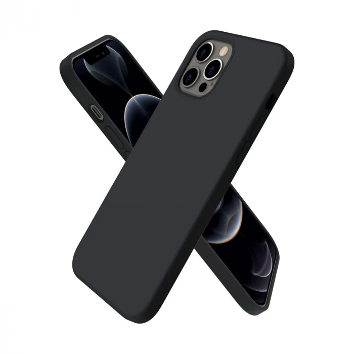 Mey İthalat®  iPhone 12 Pro Max Kılıf First Silikon - Siyah