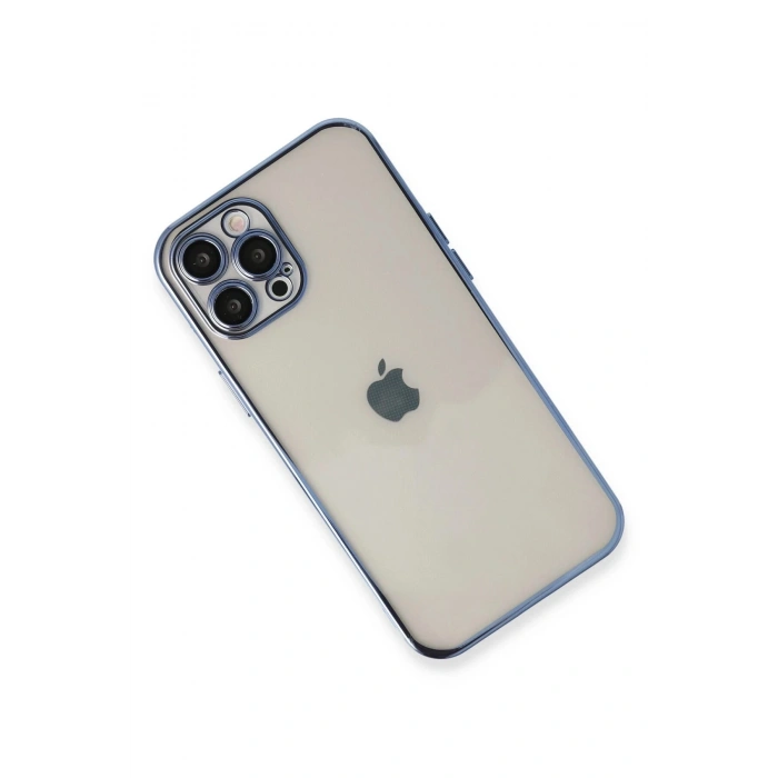Durukar®  iPhone 12 Pro Max Kılıf  Lensli Silikon - Açık Mavi
