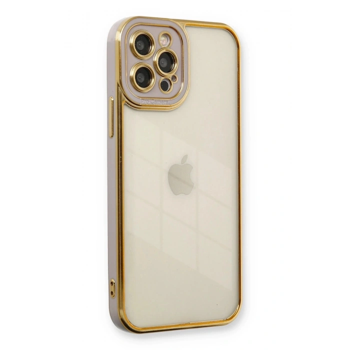 Durukar®  iPhone 12 Pro Max Kılıf Liva Lens Silikon - Lila