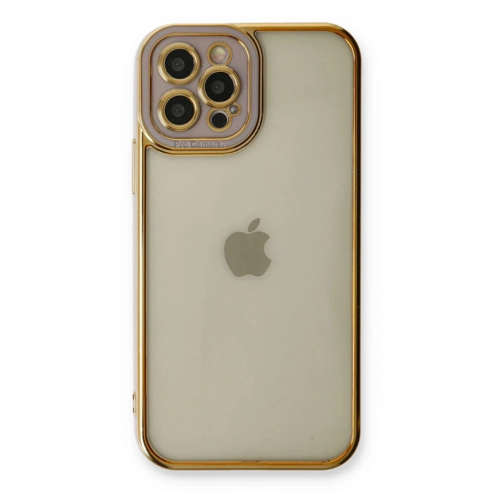 Durukar®  iPhone 12 Pro Max Kılıf Liva Lens Silikon - Lila