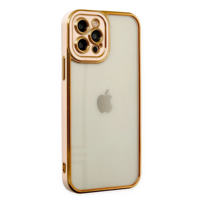 Durukar®  iPhone 12 Pro Max Kılıf Liva Lens Silikon - Rose