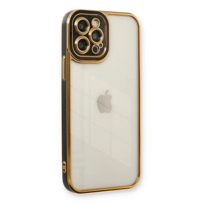 Durukar®  iPhone 12 Pro Max Kılıf Liva Lens Silikon - Siyah