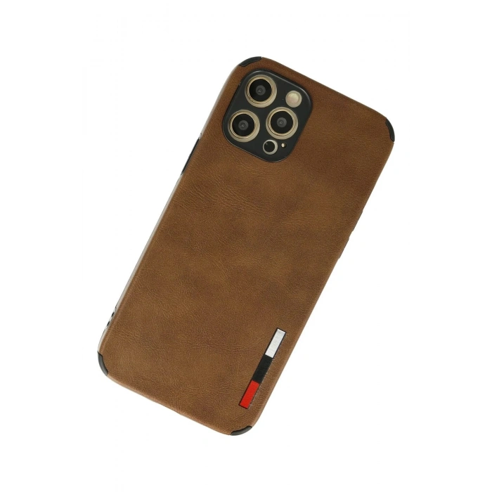 Durukar®  iPhone 12 Pro Max Kılıf Loop Deri Silikon - Kahverengi