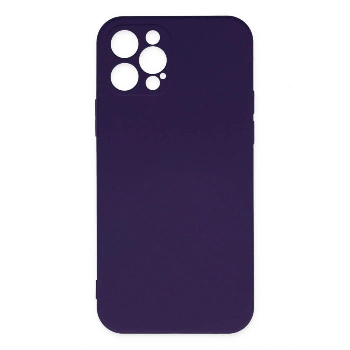 Mey İthalat®  iPhone 12 Pro Max Kılıf Nano içi Kadife Silikon - Mor