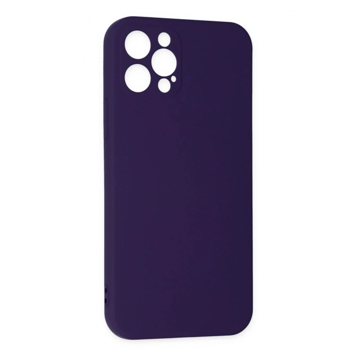 Mey İthalat®  iPhone 12 Pro Max Kılıf Nano içi Kadife Silikon - Mor