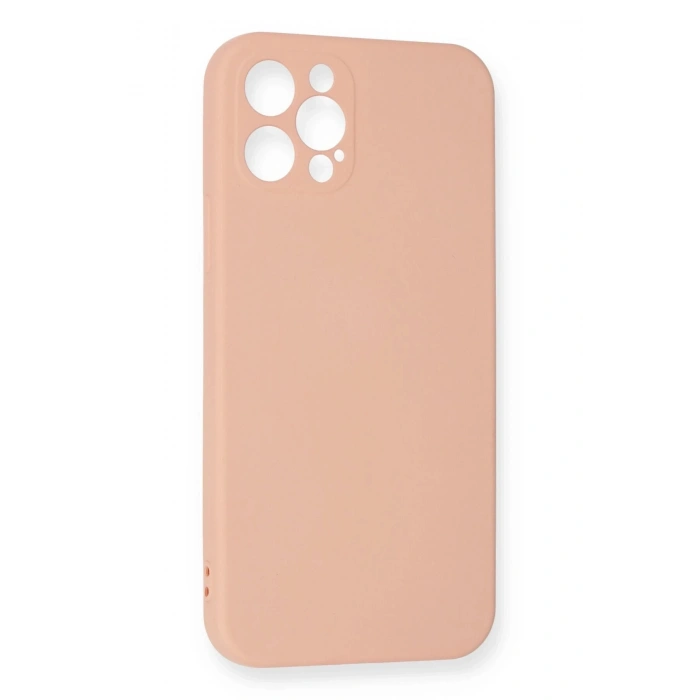 Durukar®  iPhone 12 Pro Max Kılıf Nano içi Kadife Silikon - Pudra
