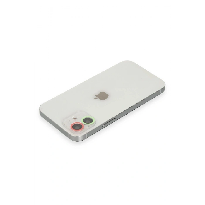 Mey İthalat®  iPhone 12 Renkli Kamera Lens Koruma Cam - Yeşil-Pembe