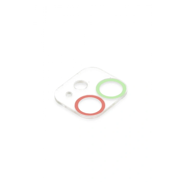 Mey İthalat®  iPhone 12 Renkli Kamera Lens Koruma Cam - Yeşil-Pembe
