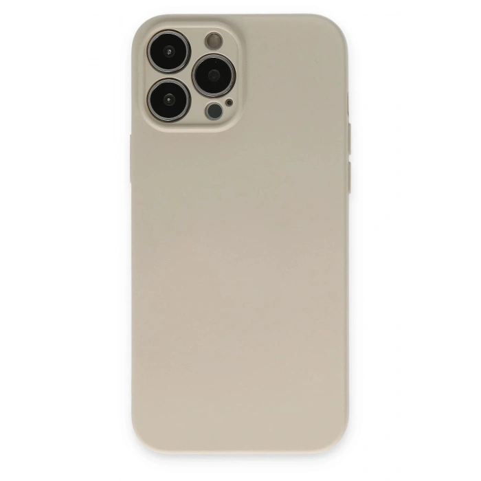 Durukar®  iPhone 13 Pro Kılıf Nano içi Kadife Silikon - Bej