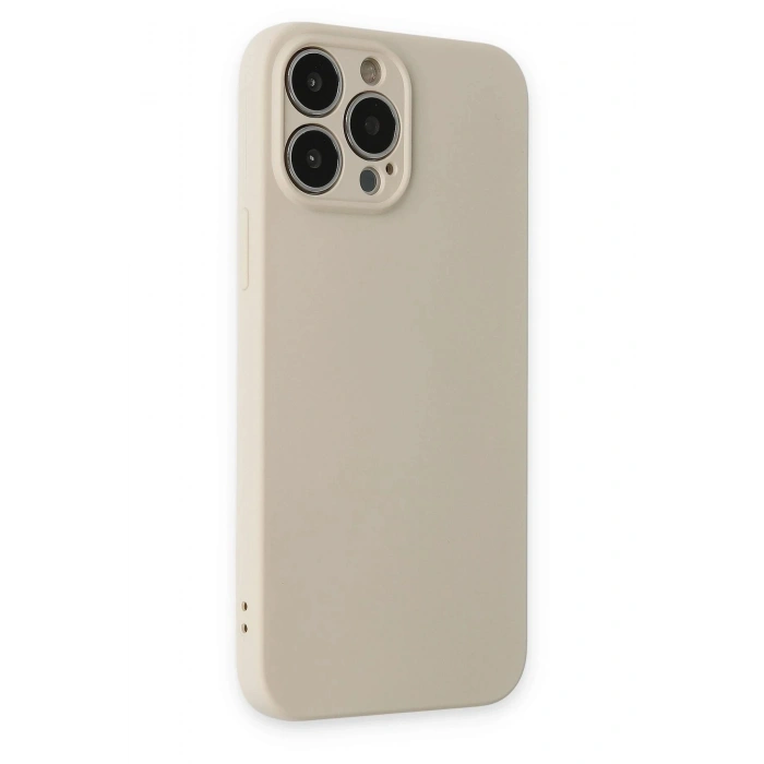 Durukar®  iPhone 13 Pro Kılıf Nano içi Kadife Silikon - Bej