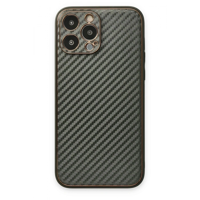 Mey İthalat®  iPhone 13 Pro Max Kılıf Coco Karbon Silikon - Füme