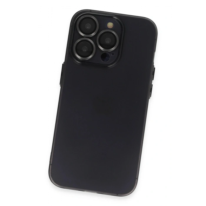 Mey İthalat®  iPhone 13 Pro Max Kılıf Luko Lens Silikon - Siyah