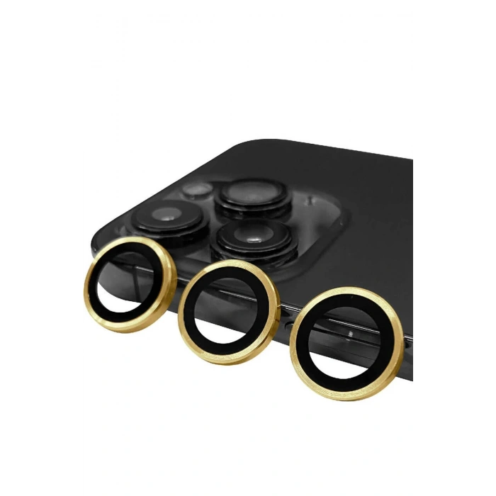 Mey İthalat®  iPhone 13 Pro Max Raze Metal Kamera Lens - Gold