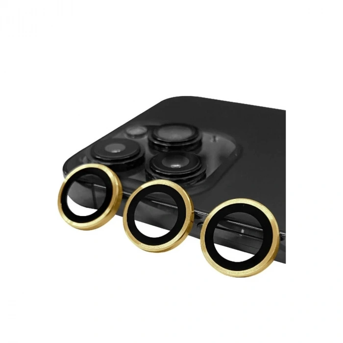 Mey İthalat®  iPhone 13 Pro Max Raze Metal Kamera Lens - Gold