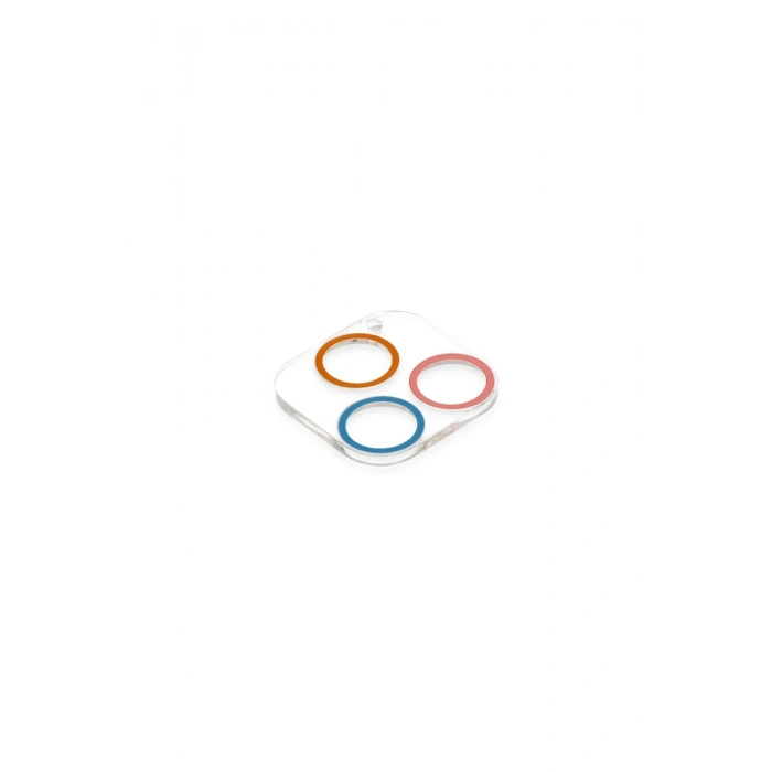 Mey İthalat®  iPhone 13 Pro Renkli Kamera Lens Koruma Cam - Pembe-Mavi