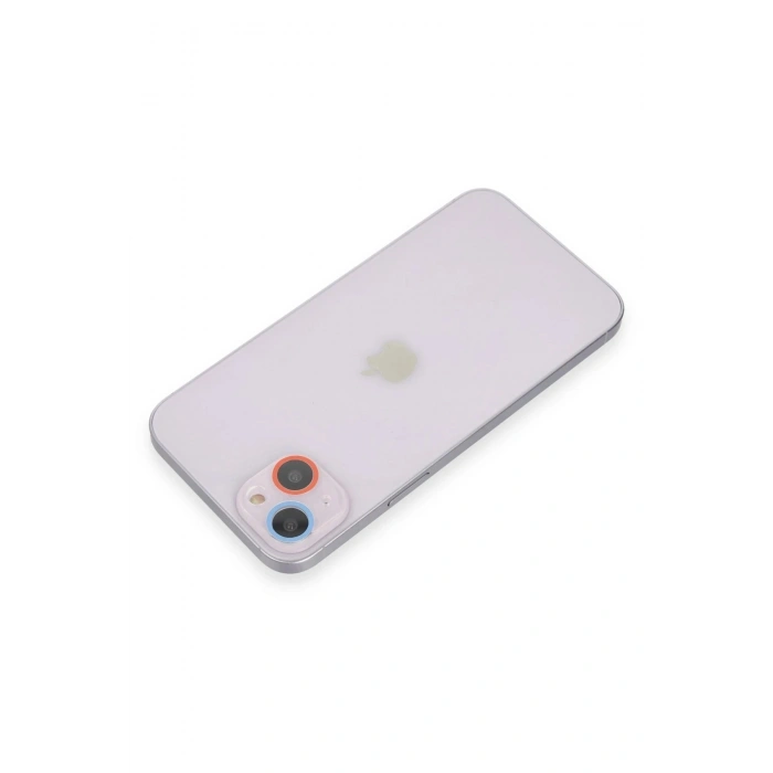 Mey İthalat®  iPhone 13 Renkli Kamera Lens Koruma Cam - Pembe-Mavi