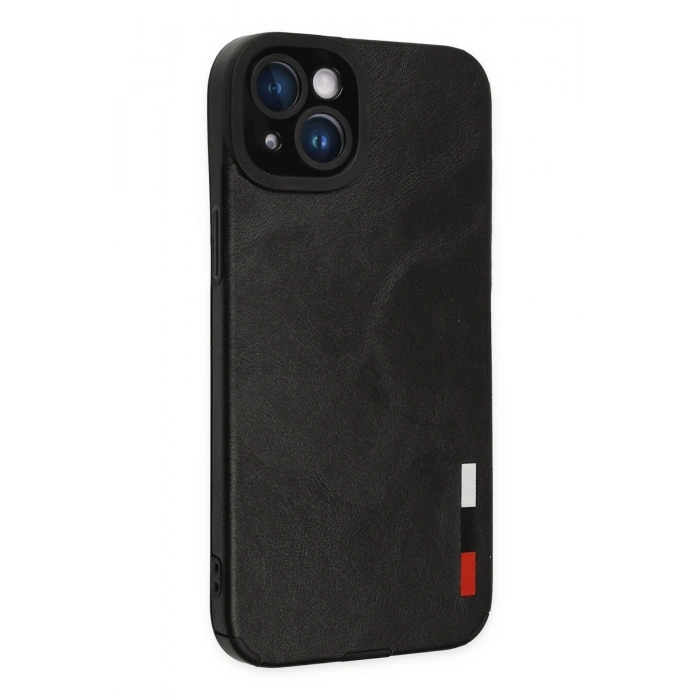 Mey İthalat®  iPhone 14 Plus Kılıf Loop Deri Silikon - Siyah