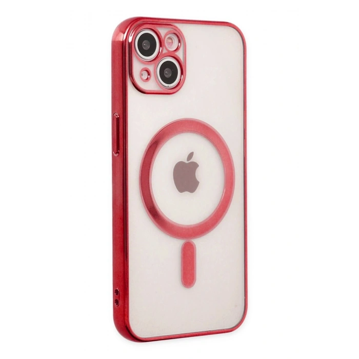 Durukar®  iPhone 14 Plus Kılıf Magneticsafe Lazer Silikon - Kırmızı